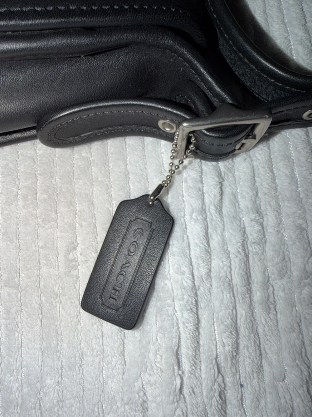 Coach Black Leather Turn-Lock Crossbody Bag - Picture 9 of 14
